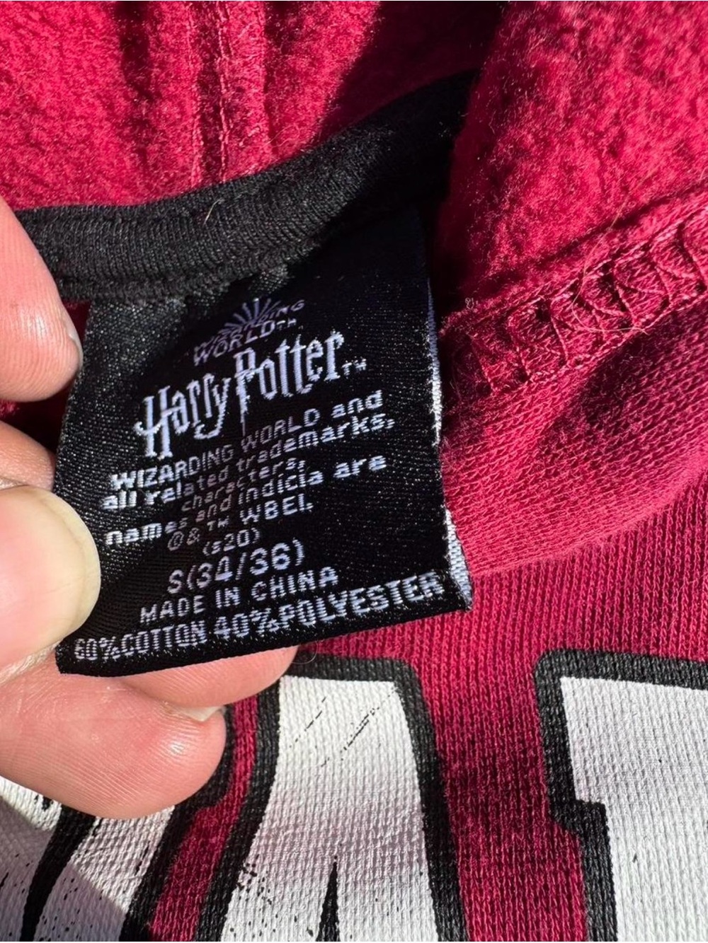 Warner Bros. Hogwarts Crewneck Hoodie in Deep Pink - Picture 2 of 2